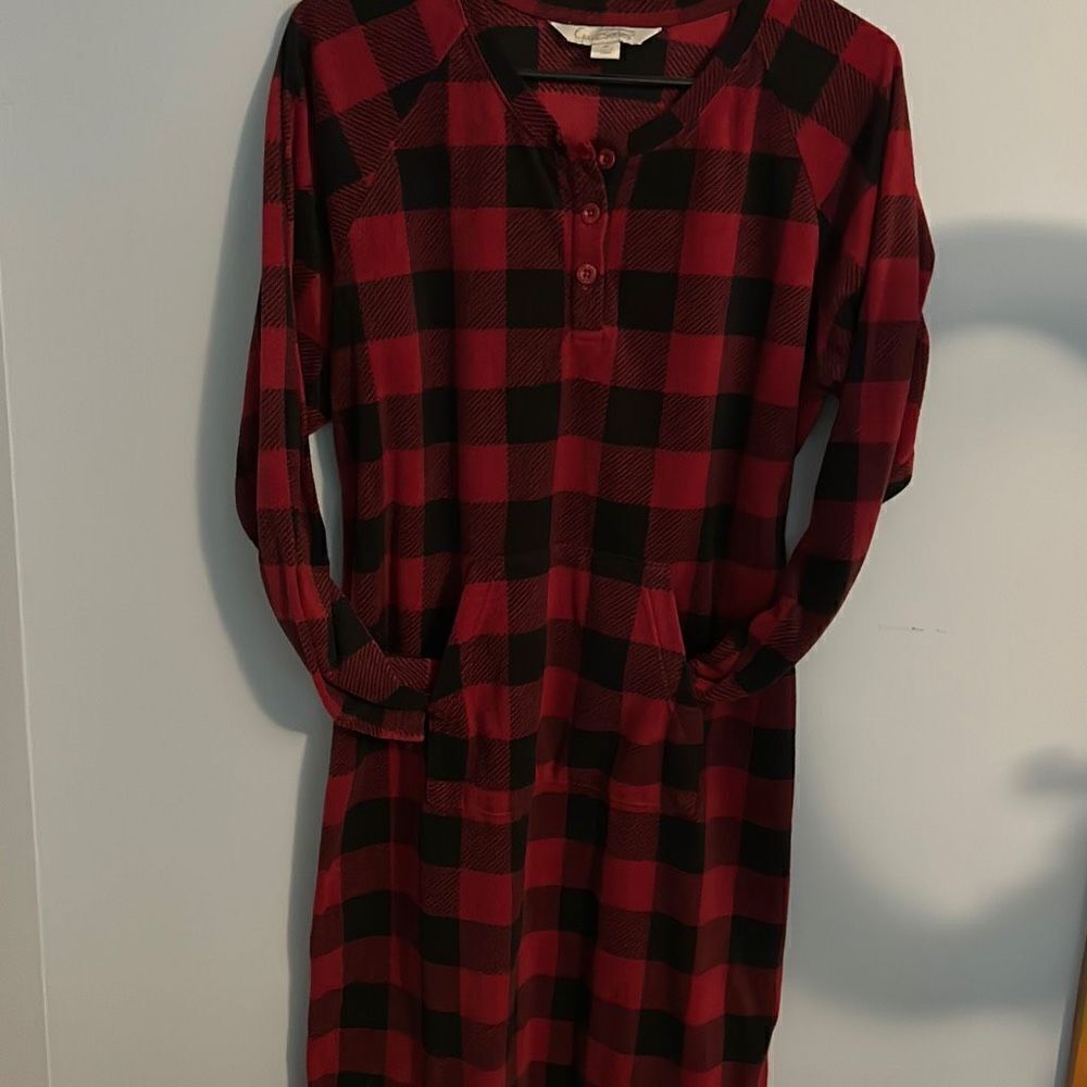 Guide Series Buffalo Check Fleece Nightgown Medium